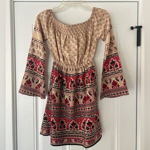 Hollister pullover boho off the shoulder mini dress NWT